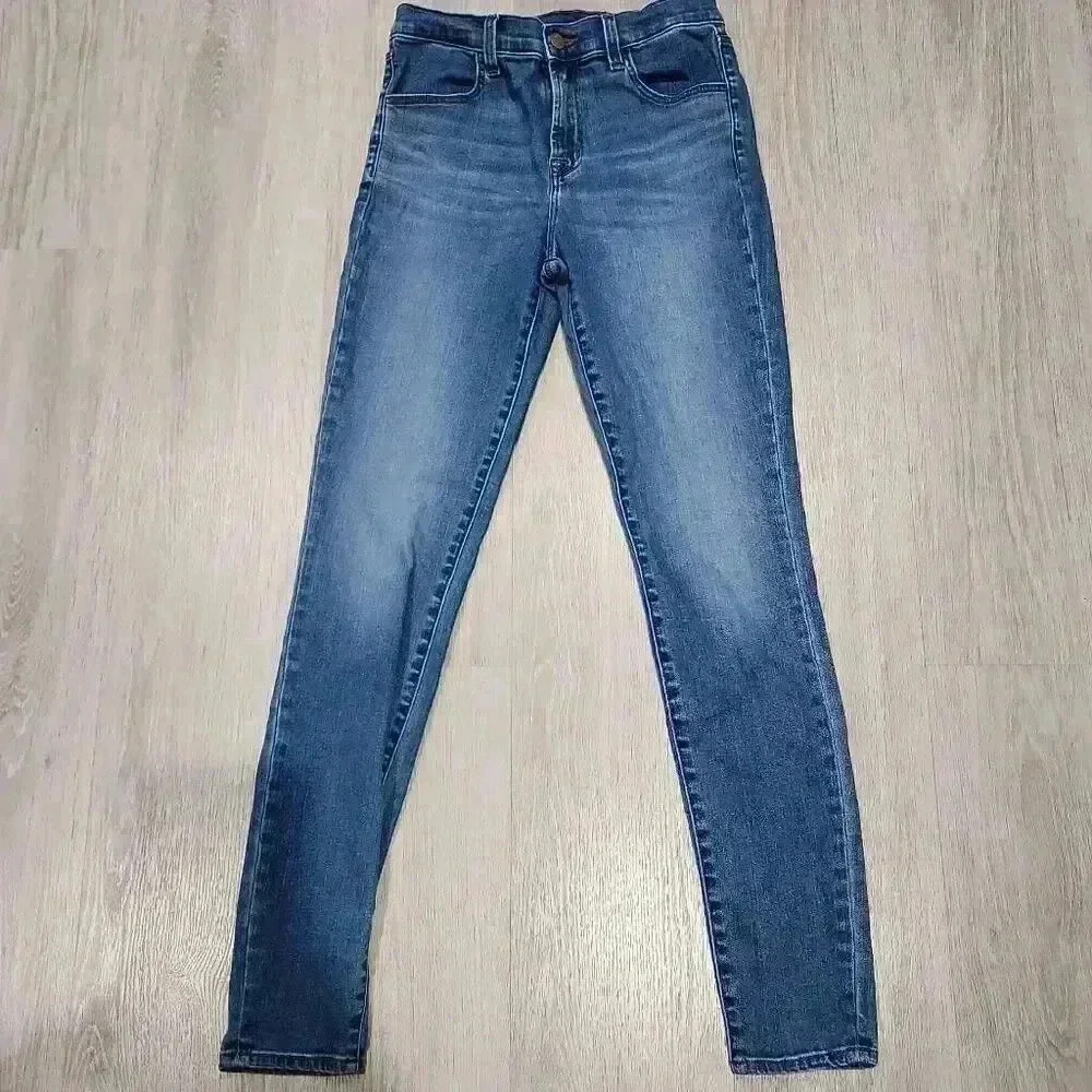 J Brand Women's Indigo Dye Mid-Rise Skinny Jeans Medium Wash Blue Size 26